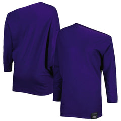 KIYA TOMLIN Women's Twisted Tri-Blend Asymmetrical 3/4-Dolman Sleeve Sweatshirt - Baltimore Ravens