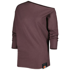 KIYA TOMLIN Women's Twisted Tri-Blend Asymmetrical 3/4-Dolman Sleeve Sweatshirt - Cleveland Browns
