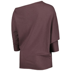 KIYA TOMLIN Women's Twisted Tri-Blend Asymmetrical 3/4-Dolman Sleeve Sweatshirt - Cleveland Browns