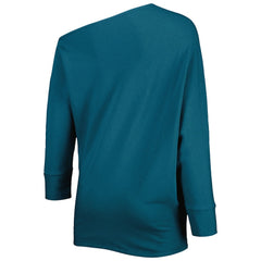 KIYA TOMLIN Women's Twisted Tri-Blend Asymmetrical 3/4-Dolman Sleeve Sweatshirt - Philadelphia Eagles