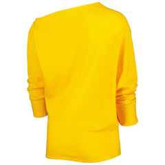 KIYA TOMLIN Women's Twisted Tri-Blend Asymmetrical 3/4-Dolman Sleeve Sweatshirt - Pittsburgh Steelers
