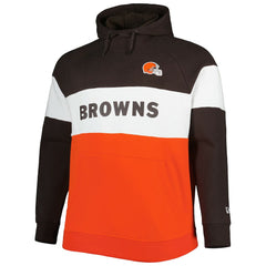 Big & Tall Current Team Colorblock Fleece Raglan Pullover Hoodie - Cleveland Browns
