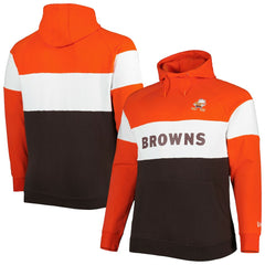 Big & Tall Throwback Colorblock Fleece Raglan Pullover Hoodie - Cleveland Browns
