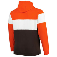 Big & Tall Throwback Colorblock Fleece Raglan Pullover Hoodie - Cleveland Browns
