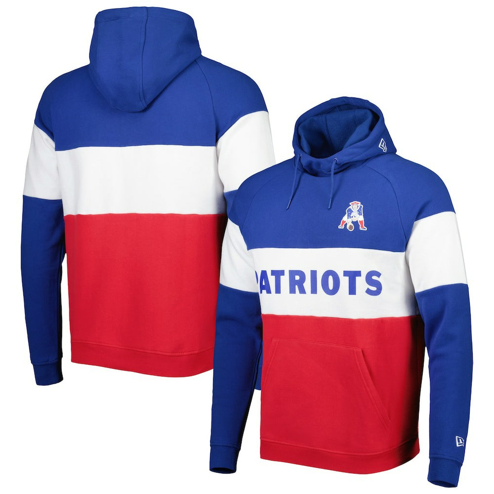 Colorblock Throwback Pullover Hoodie - New England Patriots