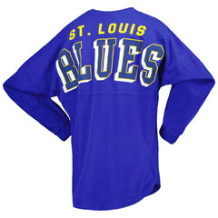 NHL Blue St. Louis Blues Fanatics Women's Spirit Lace-Up V-Neck Long Sleeve Jersey T-Shirt