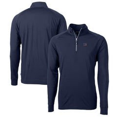 Cutter & Buck Big & Tall Adapt Eco Knit Stretch Recycled Quarter-Zip Pullover Top - New York Giants