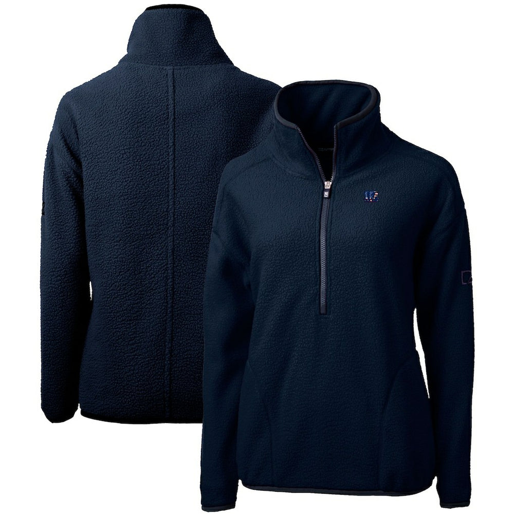 Cutter & Buck Women's Americana Cascade Eco Sherpa Fleece Half-Zip Pullover Jacket - Cincinnati Bengals