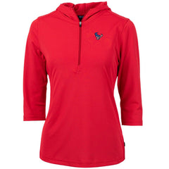 Cutter & Buck Women's Virtue Eco Pique 3/4 Sleeve Half-Zip Pullover Hoodie - Houston Texans