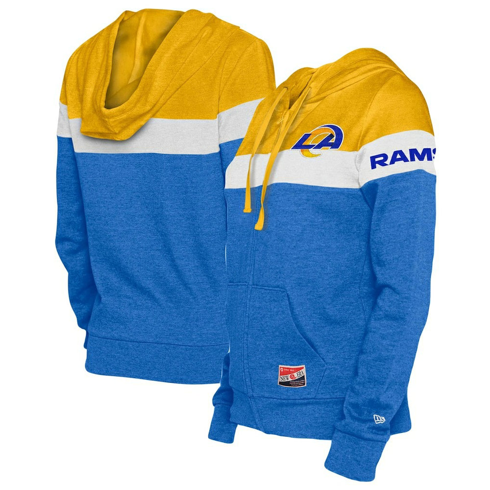 Women's Throwback Colorblock Full-Zip Hoodie - Los Angeles Rams