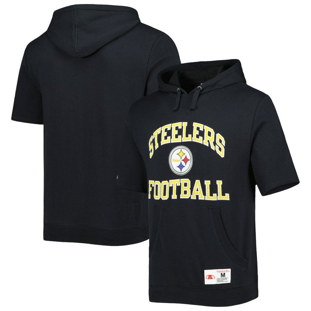 Washed Short Sleeve Pullover Hoodie - Pittsburgh Steelers