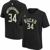NBA Giannis Antetokounmpo Milwaukee Bucks Jordan Brand Youth Statement Edition Name & Number Player T-Shirt