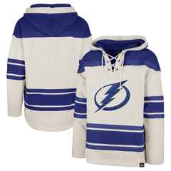 NHL Oatmeal Tampa Bay Lightning '47 Rockaway Lace-Up Pullover Hoodie