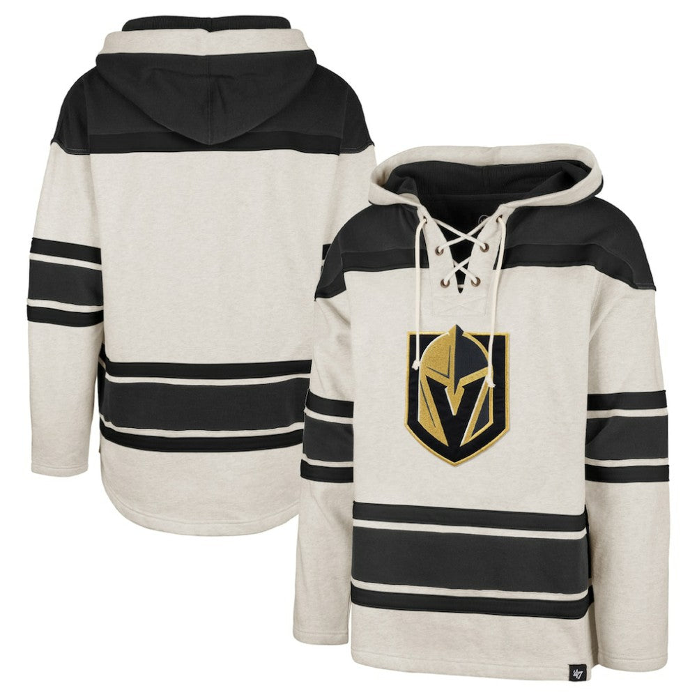 NHL Oatmeal Vegas Golden Knights '47 Rockaway Lace-Up Pullover Hoodie