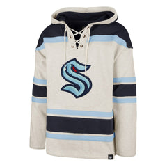 NHL Oatmeal Seattle Kraken '47 Rockaway Lace-Up Pullover Hoodie