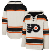NHL Oatmeal Philadelphia Flyers '47 Rockaway Lace-Up Pullover Hoodie
