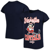 NHL Navy Washington Capitals Girls Youth Mickey Mouse Go Team Go T-Shirt