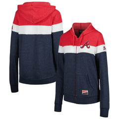 MLB Atlanta Braves New Era Women's Colorblock Full-Zip Hoodie Jacket
