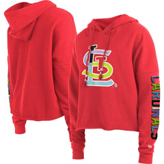 MLB St. Louis Cardinals New Era Women's Fashion High Hip Pullover Hoodie