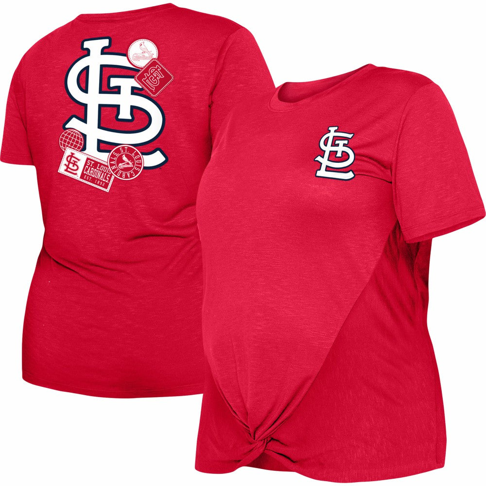 MLB St. Louis Cardinals New Era Women's Plus Size Two-Hit Front Knot T-Shirt