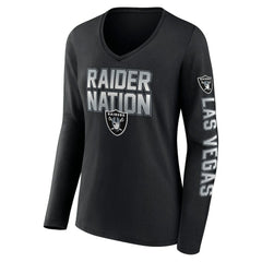Women's Hometown Sweep Long Sleeve V-Neck T-Shirt - Las Vegas Raiders