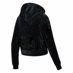 NBA Philadelphia 76ers Pro Standard Women's Triple Black Velour Full-Zip Hoodie discount