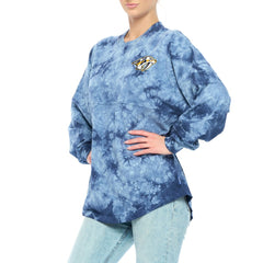 NHL Navy Nashville Predators Fanatics Women's Crystal-Dye Long Sleeve T-Shirt