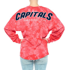 NHL Red Washington Capitals Fanatics Women's Crystal-Dye Long Sleeve T-Shirt