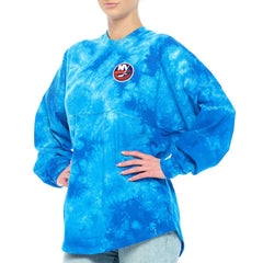 NHL Royal New York Islanders Fanatics Women's Crystal-Dye Long Sleeve T-Shirt