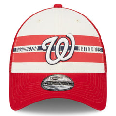 MLB Washington Nationals New Era Team Stripe Trucker 9FORTY Snapback Hat