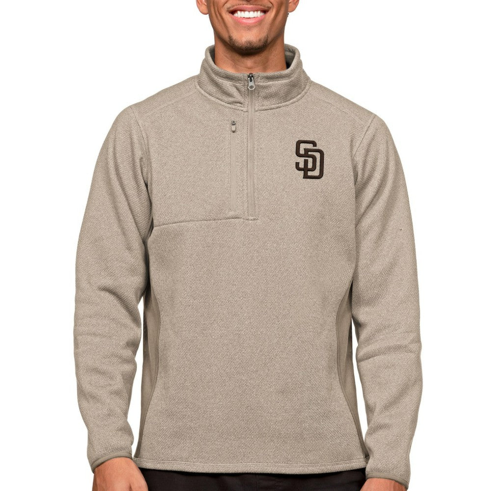 MLB San Diego Padres Antigua Course Quarter-Zip Pullover Top