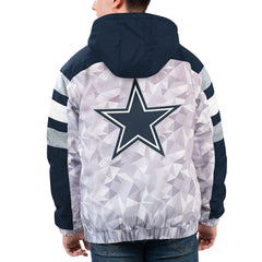 Starter Thursday Night Gridiron Raglan Half-Zip Hooded Jacket - Dallas Cowboys
