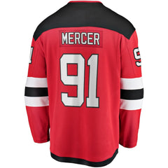 NHL Red Dawson Mercer New Jersey Devils Fanatics Home Breakaway Jersey