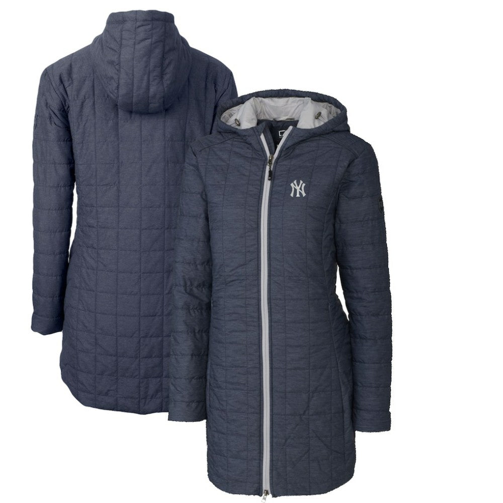 MLB New York Yankees Cutter & Buck Women's Rainier Primaloft Eco Full-Zip Hoodie Long Coat