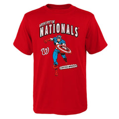 MLB Washington Nationals Youth Team Captain America Marvel T-Shirt