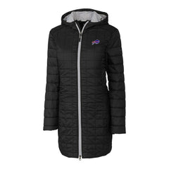 Cutter & Buck Women's Rainier Primaloft Eco Hooded Long Lightweight Coat - Buffalo Bills