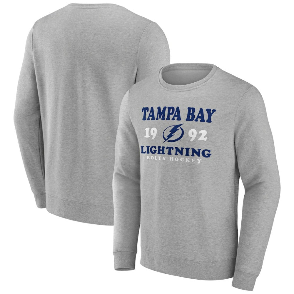 NHL Heather Charcoal Tampa Bay Lightning Fanatics Fierce Competitor Pullover Sweatshirt
