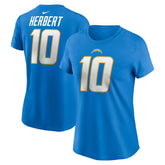 Justin Herbert Women's Player Name & Number T-Shirt - Los Angeles Chargers