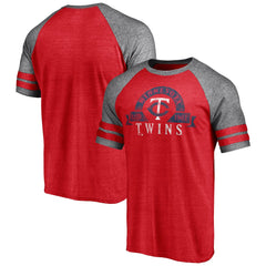 MLB Minnesota Twins Fanatics Utility Two-Stripe Raglan Tri-Blend T-Shirt