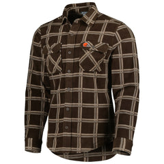 Antigua Industry Flannel Button-Up Shirt Jacket - Cleveland Browns
