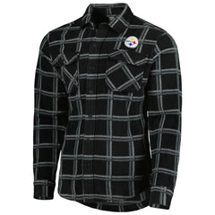 Antigua Industry Flannel Button-Up Shirt Jacket - Pittsburgh Steelers