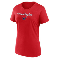 NHL Red/Heather Gray Washington Capitals Fanatics Women's Script T-Shirt & Shorts Set