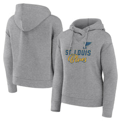 NHL Heather Gray St. Louis Blues Fanatics Women's Script Favorite Pullover Hoodie
