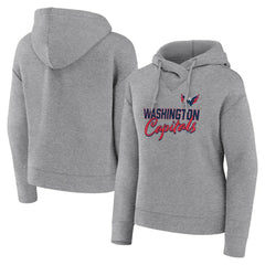 NHL Heather Gray Washington Capitals Fanatics Women's Script Favorite Pullover Hoodie