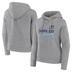 NHL Heather Gray Tampa Bay Lightning Fanatics Women's Script Favorite Pullover Hoodie