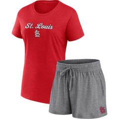MLB St. Louis Cardinals Fanatics Women's Script T-Shirt & Shorts Combo Set