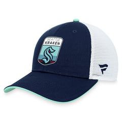 NHL Deep Sea Blue Seattle Kraken Fanatics 2023 NHL Draft On Stage Trucker Adjustable Hat