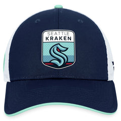 NHL Deep Sea Blue Seattle Kraken Fanatics 2023 NHL Draft On Stage Trucker Adjustable Hat