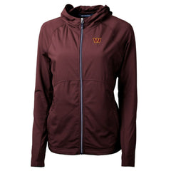 Cutter & Buck Women's Adapt Eco Knit Hybrid Recycled Full-Zip Hoodie - Washington Commanders