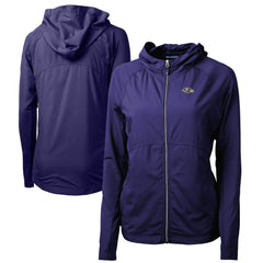 Cutter & Buck Women's Adapt Eco Knit Hybrid Recycled Full-Zip Hoodie - Baltimore Ravens